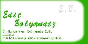 edit bolyanatz business card